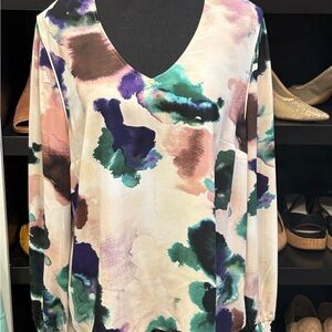 CAbi Multicolor Abstract Blouse